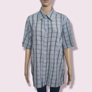 Blue Plaid Roadster Classic Button Down Shirt Sz Medium